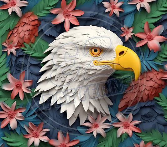 3D Patriotic Eagles 029 Printed Pattern Vinyl