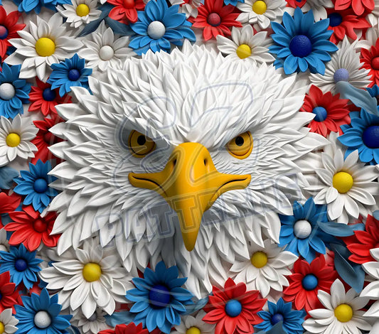 3D Patriotic Eagles 030 Printed Pattern Vinyl