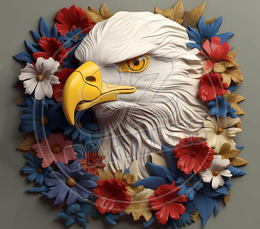 3D Patriotic Eagles 031 Printed Pattern Vinyl