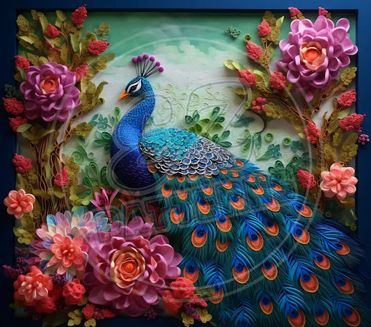 3D Peacocks 011 Printed Pattern Vinyl