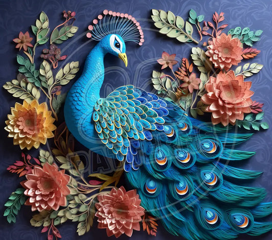 3D Peacocks 014 Printed Pattern Vinyl