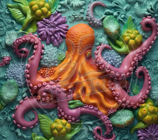 3D Sea Creatures 003 Printed Pattern Vinyl