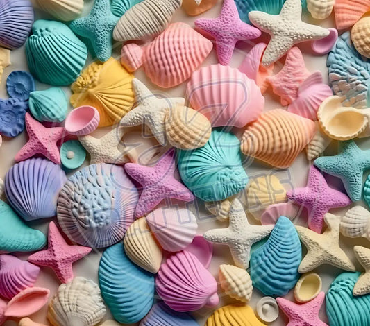 3D Seashells 001 Printed Pattern Vinyl