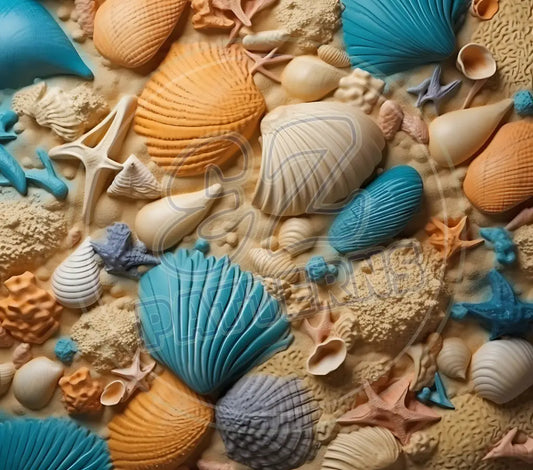 3D Seashells 009 Printed Pattern Vinyl