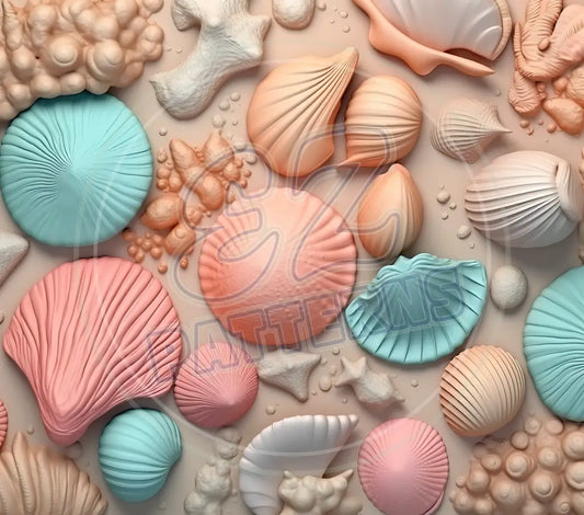 3D Seashells 011 Printed Pattern Vinyl