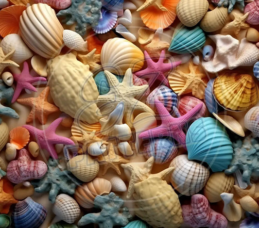 3D Seashells 017 Printed Pattern Vinyl