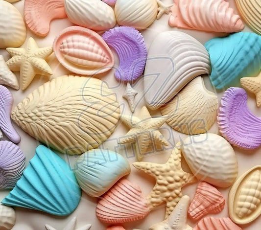 3D Seashells 022 Printed Pattern Vinyl