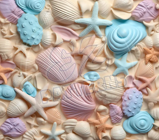 3D Seashells 023 Printed Pattern Vinyl