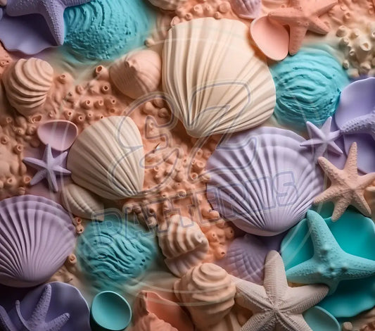 3D Seashells 026 Printed Pattern Vinyl