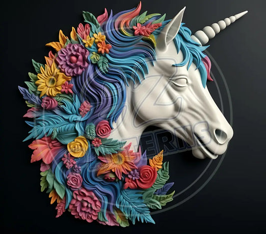 3D Unicorns 011 Printed Pattern Vinyl