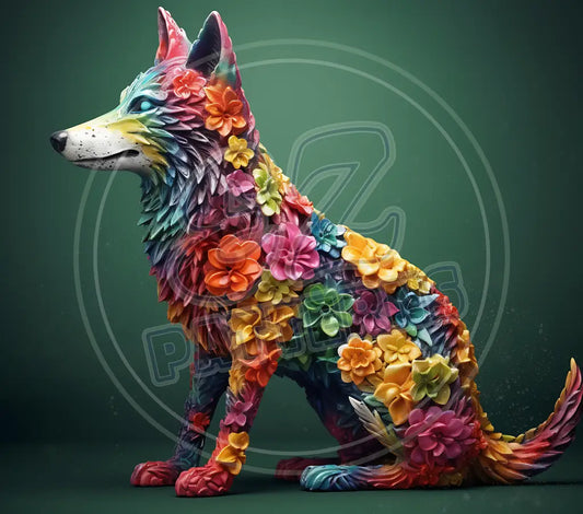3D Wolves 012 Printed Pattern Vinyl