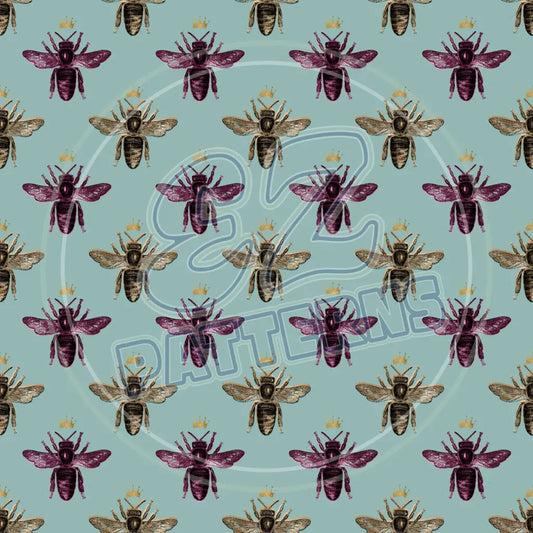 Burgundy Bees 002 Printed Pattern Vinyl