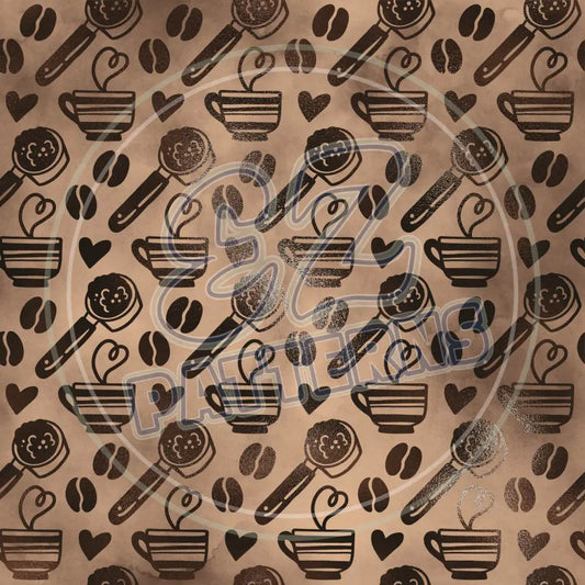 Coffee Sheen 008 Printed Pattern Vinyl