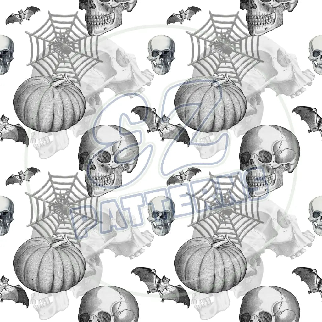 Creepy Crawly Skulls 001 Printed Pattern Vinyl