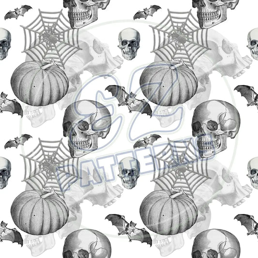 Creepy Crawly Skulls 001 Printed Pattern Vinyl