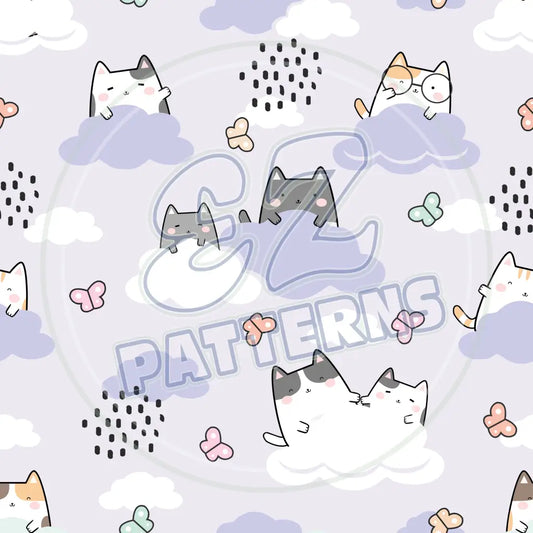 Cute Spring Kitties 004 Printed Pattern Vinyl