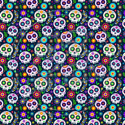 Sugar Skulls 017 Printed Pattern Vinyl