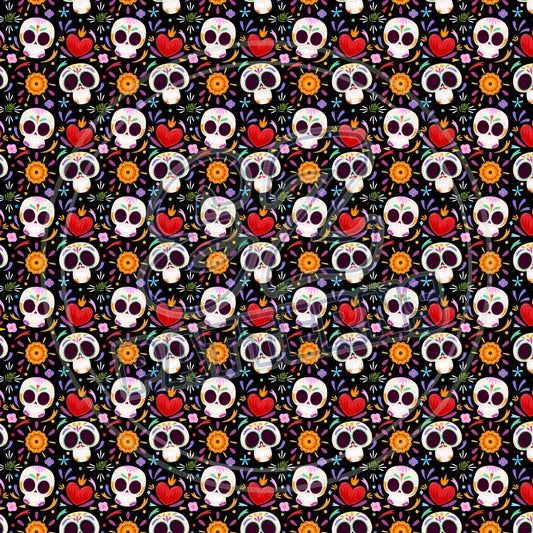 Sugar Skulls 018 Printed Pattern Vinyl