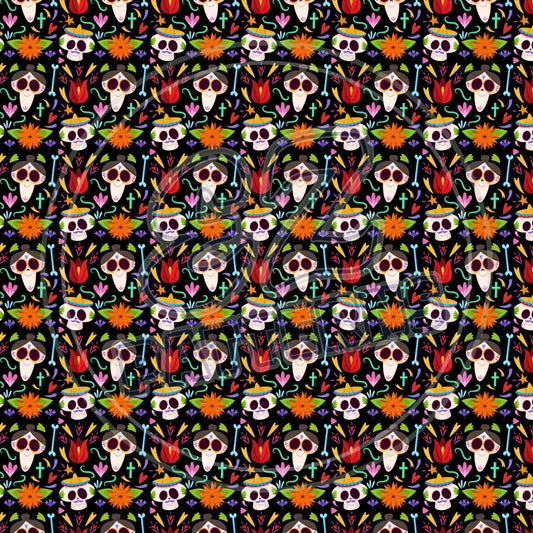 Sugar Skulls 019 Printed Pattern Vinyl