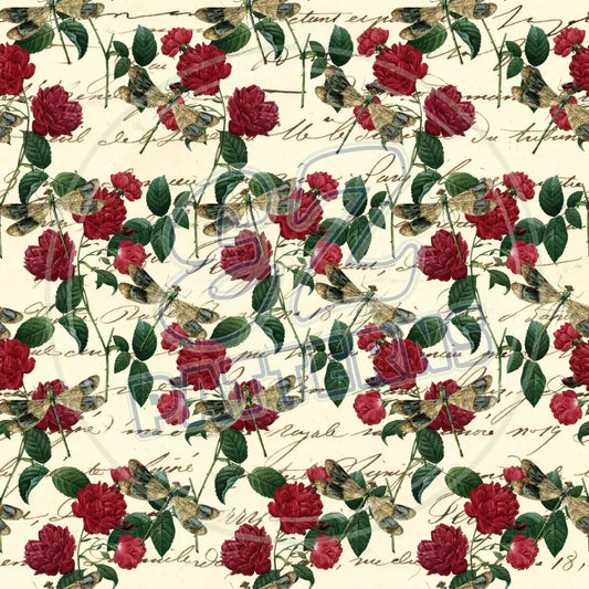 Dragonfly Rose 013 Printed Pattern Vinyl