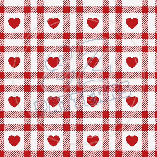 Heart Plaid 003 Printed Pattern Vinyl
