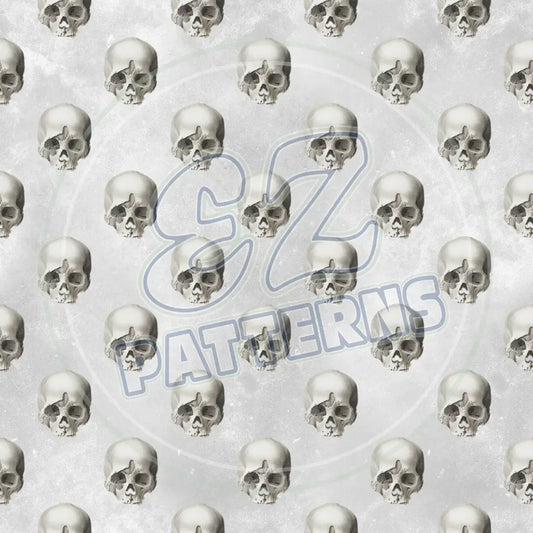 Red Silver Skulls 005 Printed Pattern Vinyl
