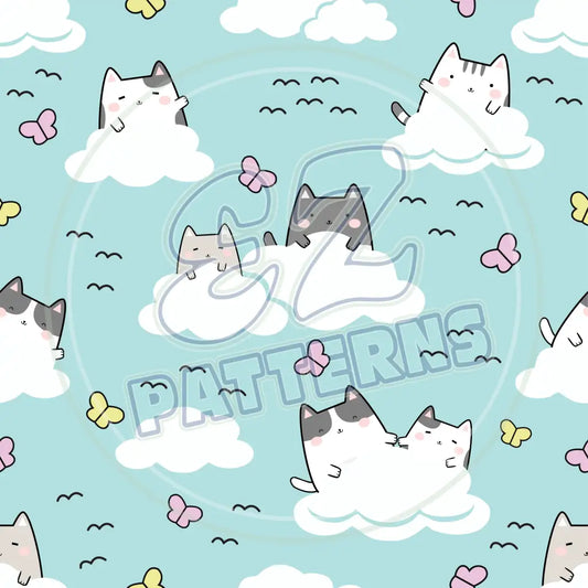 Spring Mini Kitties 001 Printed Pattern Vinyl