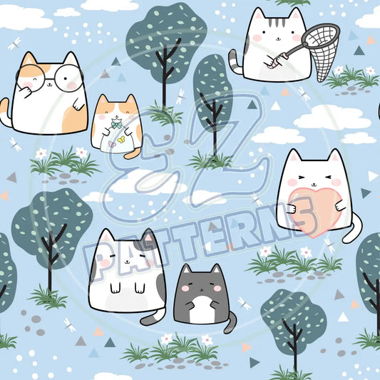 Spring Mini Kitties 005 Printed Pattern Vinyl
