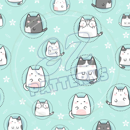 Spring Mini Kitties 007 Printed Pattern Vinyl