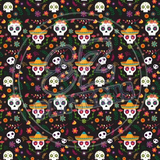 Sugar Skulls 002 Printed Pattern Vinyl