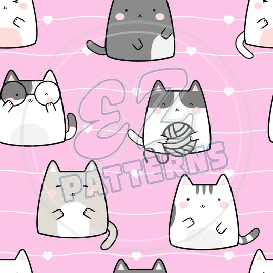 Summer Kit Cats 004 Printed Pattern Vinyl