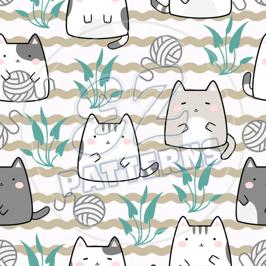 Summer Kit Cats 014 Printed Pattern Vinyl