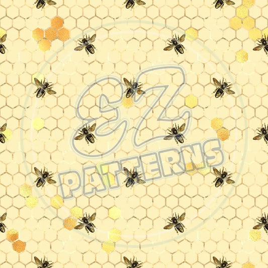 Sunflower Bees 010 Printed Pattern Vinyl