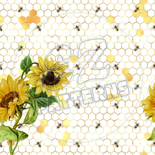 Sunflower Bees 013 Printed Pattern Vinyl