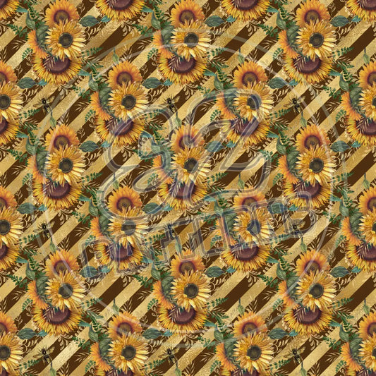 Sunflower Bees 014 Printed Pattern Vinyl