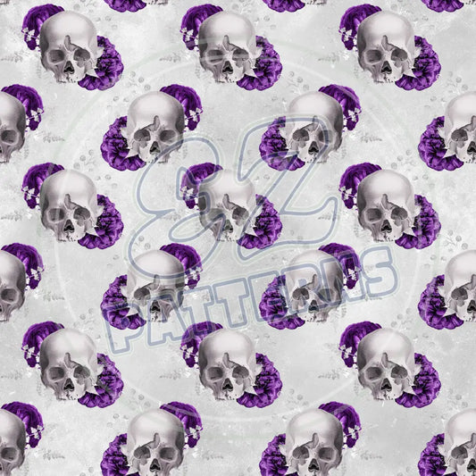 Violet Skulls 003 Printed Pattern Vinyl
