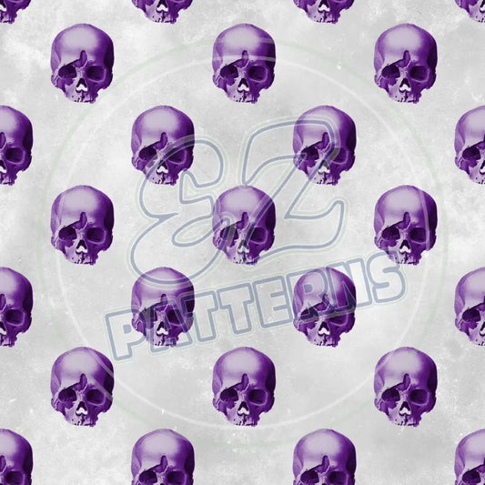 Violet Skulls 006 Printed Pattern Vinyl