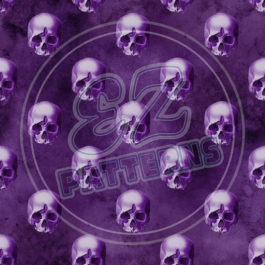 Violet Skulls 016 Printed Pattern Vinyl