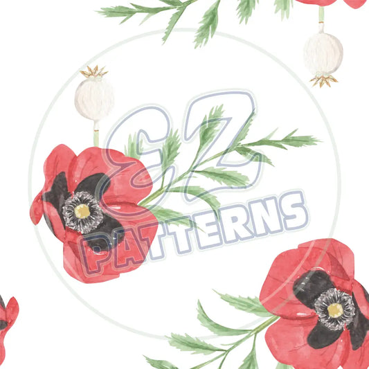 Watercolor Poppies 004 Printed Pattern Vinyl