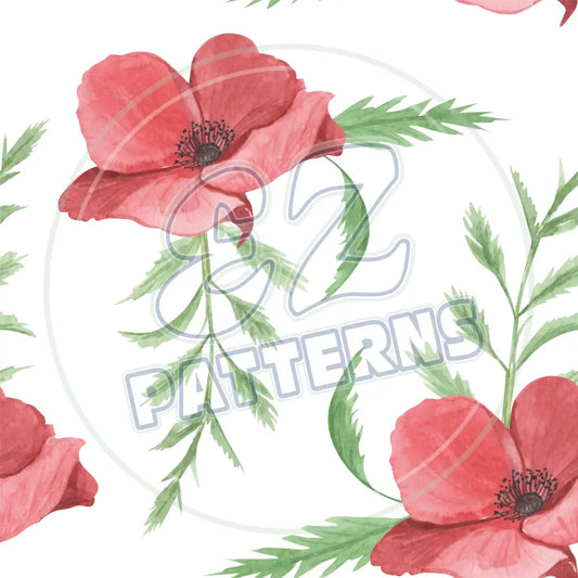 Watercolor Poppies 006 Printed Pattern Vinyl
