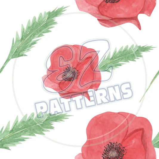 Watercolor Poppies 007 Printed Pattern Vinyl