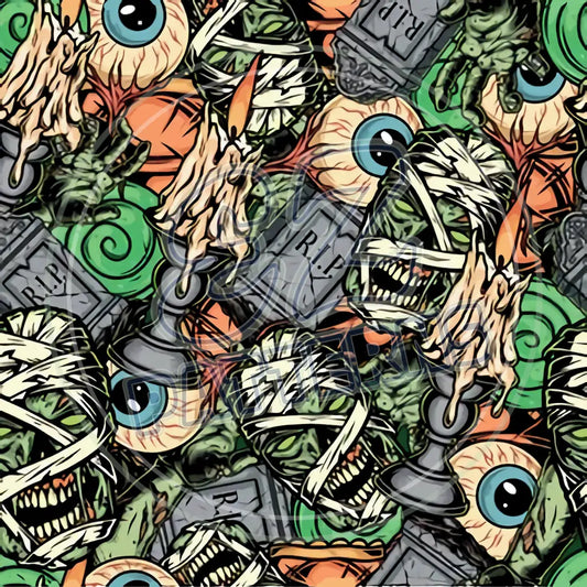 Zombie World 003 Printed Pattern Vinyl